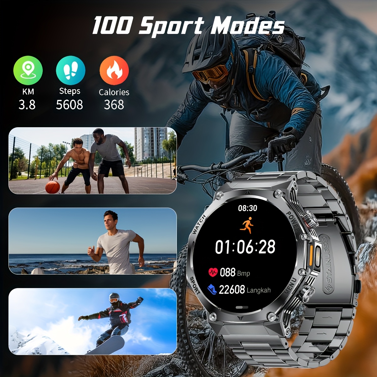 Smartwatch mit 800 mAh Akku – Dein smarter Begleiter für Alltag & Sport – Bild 12