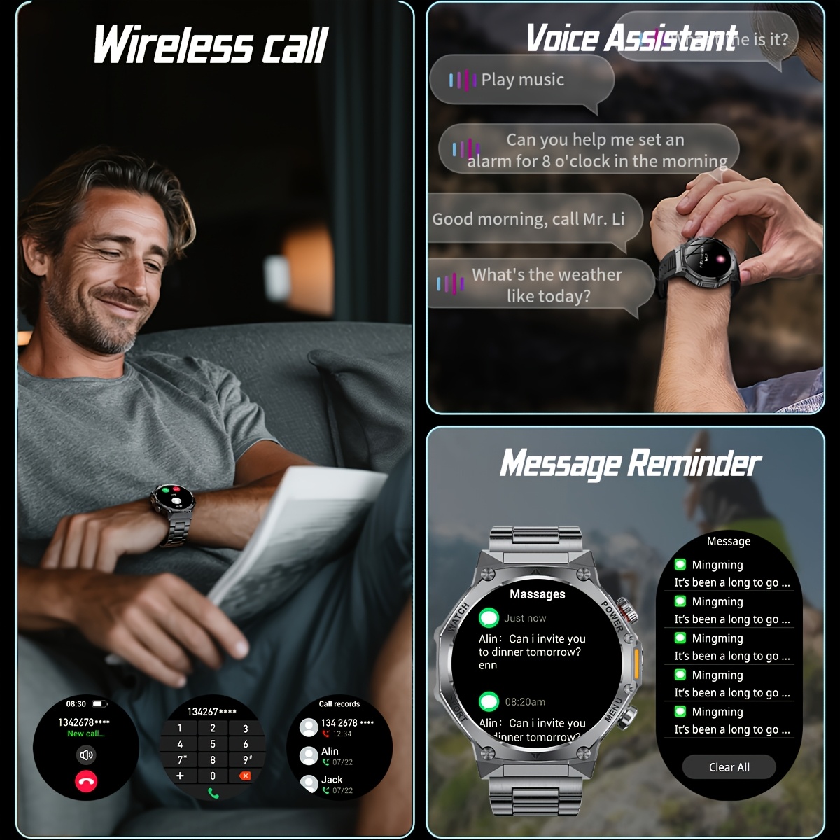 Smartwatch mit 800 mAh Akku – Dein smarter Begleiter für Alltag & Sport – Bild 10