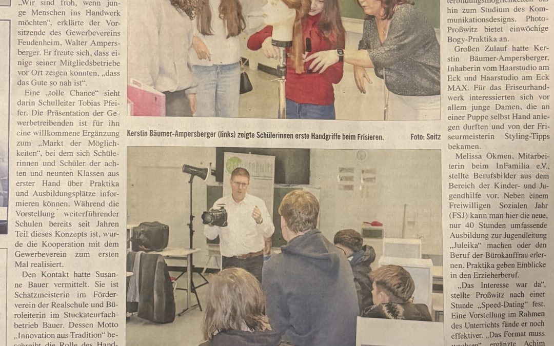 Gewerbeverein stellt Berufsbilder in der Feudenheim Realschule vor