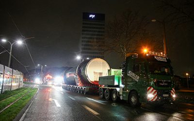 Schwerlasttransport von Drehrohrofen